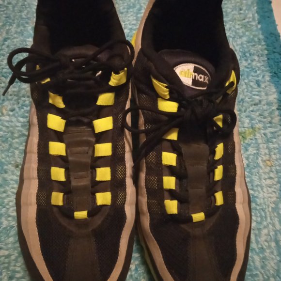 Men gently used Neon Green, Grey, & Black Air Max - Picture 2 of 6